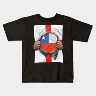 Chile Flag English Flag Ripped - Gift for Chilean From Chile Kids T-Shirt
